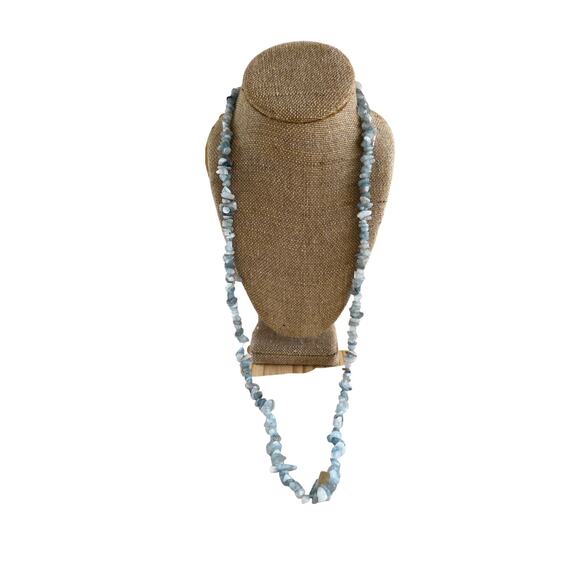 Vintage Aquamarine Gemstone Chip Strand Necklace - Picture 5 of 5